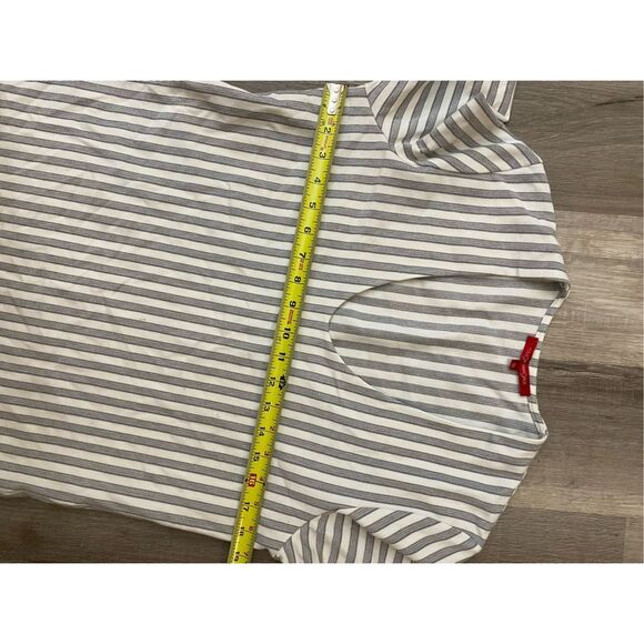 Rouge Margaux Gray and White Stripe Blouse, One Size - Picture 3 of 8